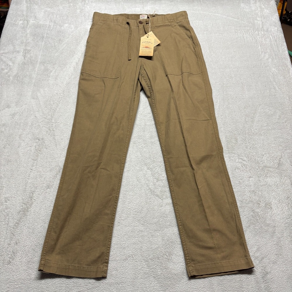 NWT Faherty Men's M 34x31 Brown Dune Utility Pants Organic Cotton MSRP $168‎